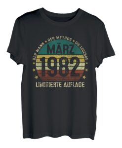 Herren 40. Geburtstag Geschenk Mann Mythos Legende März 1982 T-Shirt