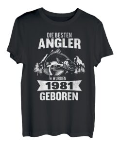 Herren 41. Geburtstag Angeln 1981 Jahrgang Fischer Spruch Angler T-Shirt