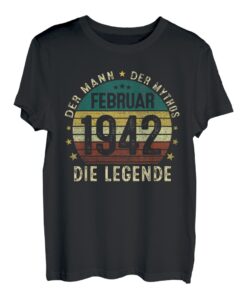 Herren 80. Geburtstag Geschenk Mann Mythos Legende Februar 1942 T-Shirt