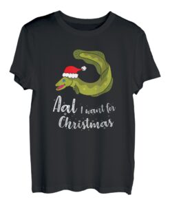 Herren Aal I Want For Christmas Angler Geschenk Weihnachten T-Shirt