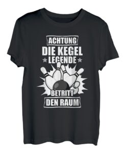 Herren Achtung Kegel Legende Kegler Kegeln Sportkegler T-Shirt