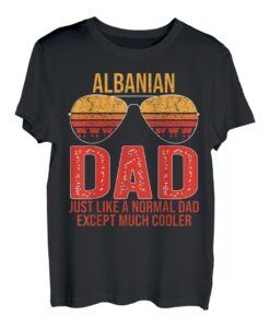 Herren Albanian Dad Retro Sonnenbrille Albanien Vatertag T-Shirt