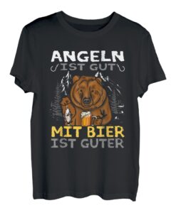 Herren Angeln und Bier Angler Sprüche T-Shirt