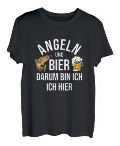 Herren Angeln und Bier darum bin ich hier Fischen T-Shirt