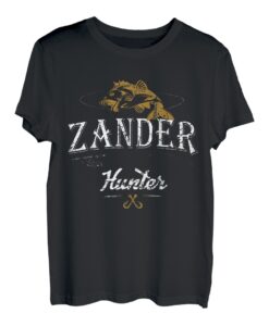 Herren Angeln Zander Hunter Gummifisch Hobby Angler T-Shirt