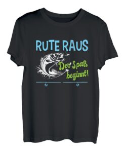 Herren Angelrute Angel Rute Rauß Der Spaß Beginnt Angler Angeln Fun T-Shirt