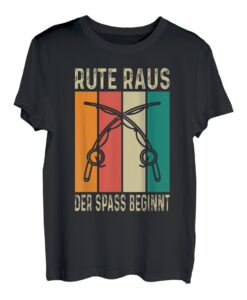 Herren Angelrute Angel Rute Rauß Der Spaß Beginnt Angler Angeln Fun T-Shirt
