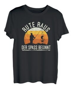 Herren Angelrute Angel Rute Rauß Der Spaß Beginnt Angler Angeln Fun T-Shirt