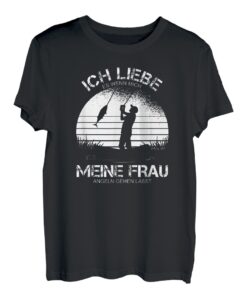 Herren Angelrute Angeln - Ich liebe meine Frau Geschenk für Angler T-Shirt