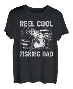 Herren Angelzubehör für den Vatertag, Reel Cool Dad American Flag T-Shirt
