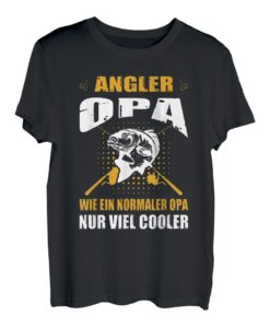 Herren Angler Opa Wie Ein Normaler Opa Nur Viel Cooler Angeln Fisch T-Shirt