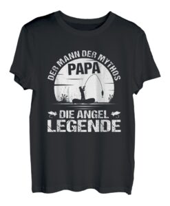 Herren Angler Papa der Mann der Mythos die Angel Legende Vatertag T-Shirt