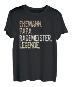 Herren Bademeister Spruch Schwimmbad Rettungsschwimmer Papa Ehemann T-Shirt