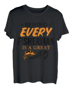 Herren "Behind Every Fisherman is a Great Dad" Vatertagsgeschenk T-Shirt