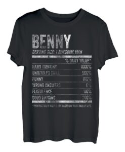 Herren Benny Nutrition Personalisiertes Namenshemd, lustige Fakten T-Shirt