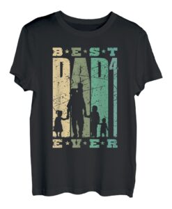 Herren Best Dad Ever Papa 4 Kinder Familienvater vierfacher Vater T-Shirt
