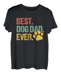 Herren Best Dog Dad Ever Retro Daddy Vatertag Vater Familie T-Shirt