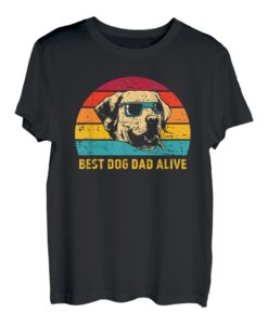 Herren Best Dog Dad - Retro Labrador Retriever Geburtstag T-Shirt