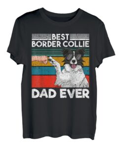Herren Bester Border Collie Dad Ever Hund Papa Fauststoß T-Shirt