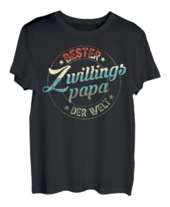 Herren Bester Zwillingspapa Papa von Zwillingen Vintage Vatertag T-Shirt