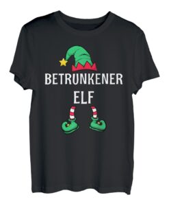 Herren Betrunkener Elf Partnerlook Outfit Männer Weihnachten T-Shirt