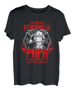 Herren "Bin ein Cooler Feuerwehr Papa" | Feuerwehrmann Sohn Tochter T-Shirt