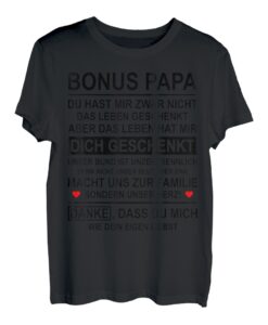 Herren Bonus Papa Stiefvater Spruch Ersatzpapa Vaterschaft Vatertag T-Shirt