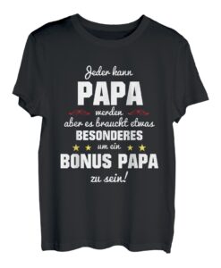 Herren Bonus Papa Stiefvater Vater Stiefpapa Vatertag T-Shirt