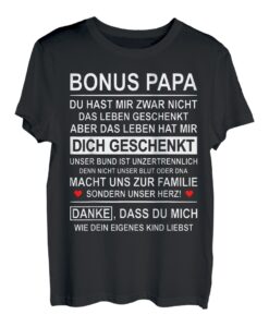 Herren Bonus Papa Stiefvater Vatertag Ersatzpapa Vatertagsgeschenk T-Shirt