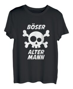 Herren Böser alter Mann Opa Großvater Totenkopf Totenschädel lustig T-Shirt