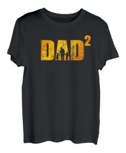 Herren Dad hoch 2 Geburt Geschenk Vater zweifacher Papa T-Shirt