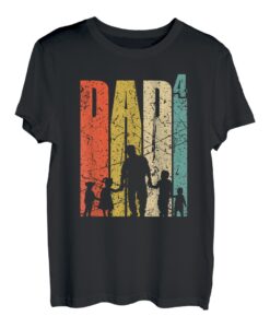 Herren Dad hoch 4 Papa 4 Kinder vierfacher Vater werden T-Shirt