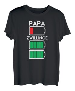 Herren Dad of Papa Batterie Zwillinge Akku Partnerlook Partner Look T-Shirt