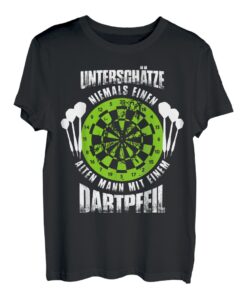 Herren Darts - Unterschätze niemals einen alten Mann mit Dartpfeil T-Shirt