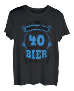 Herren Der Angelkönig Ist 40 Rute Und Bier Zu Mir Angeln Vierzig T-Shirt