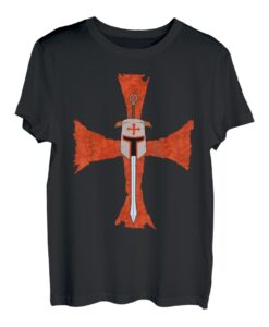 Herren Deus Vult Gott Will Es Kreuz T-Shirt I Kreuzzug Mittelalter