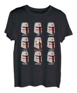 Herren Deus Vult Gott Will Es Kreuzzug T-Shirt I Helm Mittelalter