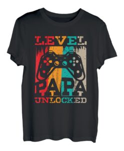 Herren Du wirst Papa Next Level Papa Unlocked Gamer Vater T-Shirt