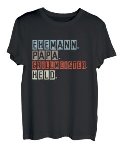 Herren Ehemann Papa Grillmeister Held Grillen Geschenk Vatertag T-Shirt