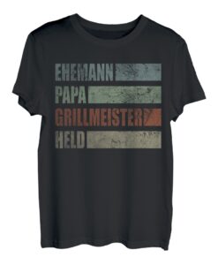 Herren Ehemann Papa Grillmeister Held Vatertag Vintage Weihnachten T-Shirt