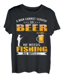 Herren Ein Mann kann nicht allein auf Bier überleben T-Shirt