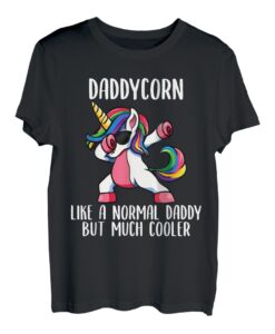 Herren Einhorn Daddy Mädchen Geburtstagskleidung, DaddyCorn T-Shirt