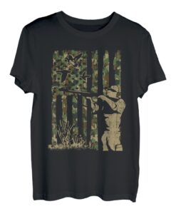 Herren Entenjagd-Shirt Amerikanische Flagge Camo Papa Geschenk Lustiger Jäger T-Shirt