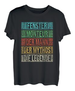 Herren Fenstermonteur Spruch Vintage Fensterbau Glasbau T-Shirt