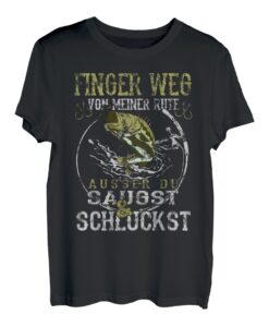 Herren "Finger weg von meiner Rute" Lustiges Angler Spruch T-Shirt