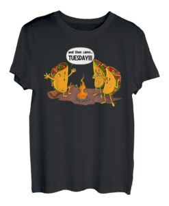 Herren Funny Tacos Telling Horror Story Camp Outdoor Hiking Forest T-Shirt