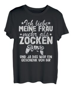 Herren Gamer Ehemann Lustige Sprüche Konsole Gaming PC Zocker T-Shirt