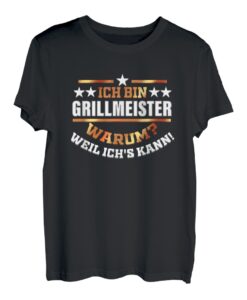 Herren Grill Geschenk für Grillmeister Lustig Barbecue Grillparty T-Shirt