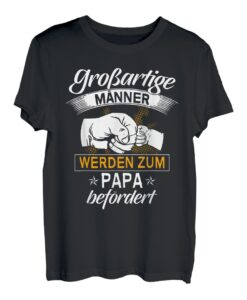 Herren Großartige Männer Werden Zum Papa Befördert Werdender Vater T-Shirt