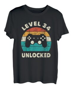 Herren Hapfox - Vintage 34. Geburtstag Gamer Gaming Retro T-Shirt